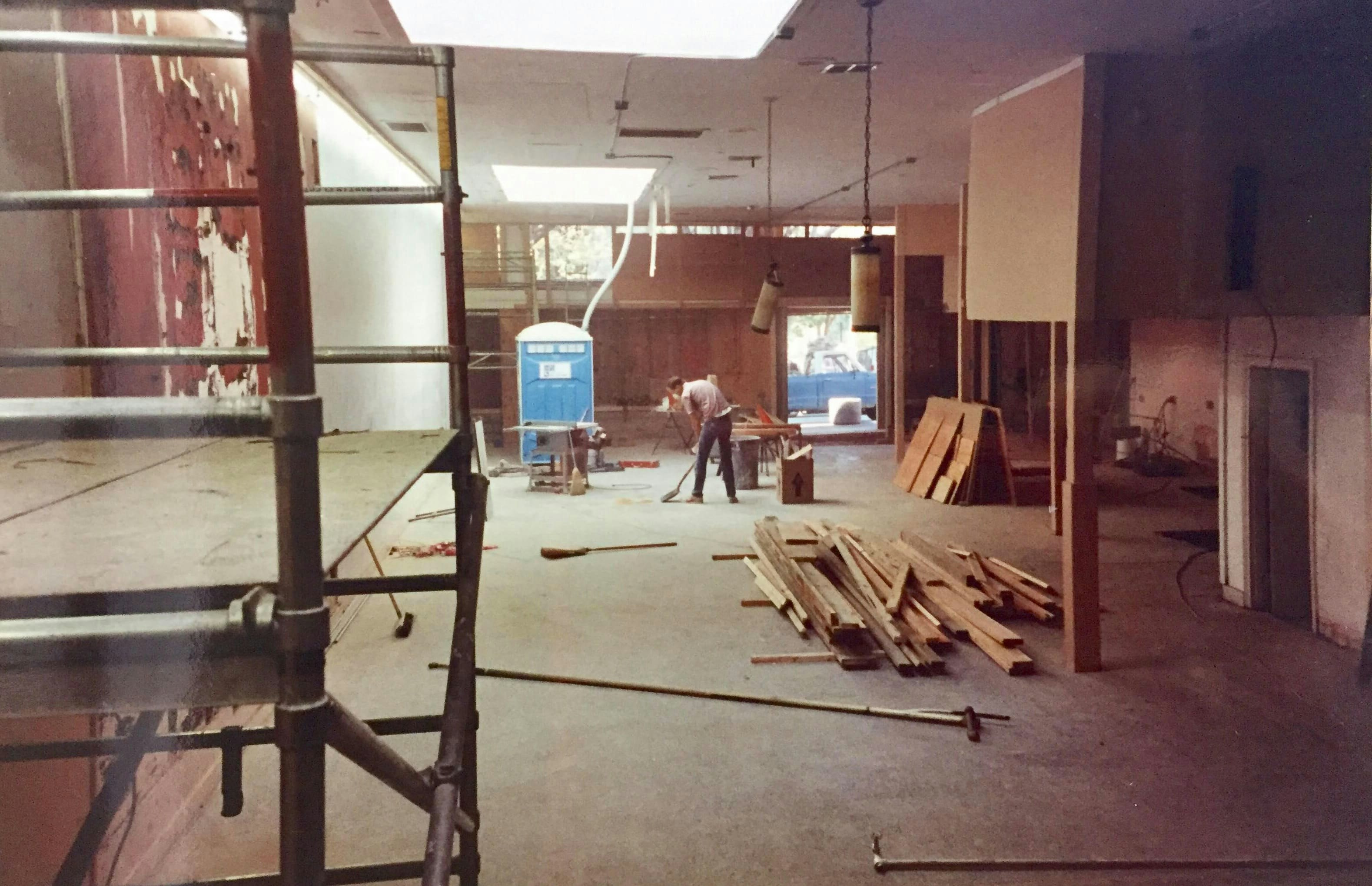 Further construction at the Berkeley store, May 1990.